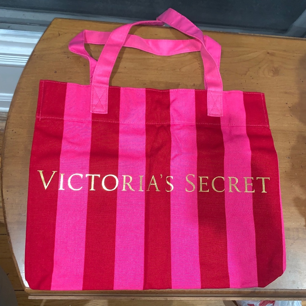Victoria's Secret Striped Weekender Tote Bag Large Canvas Bag Never Used